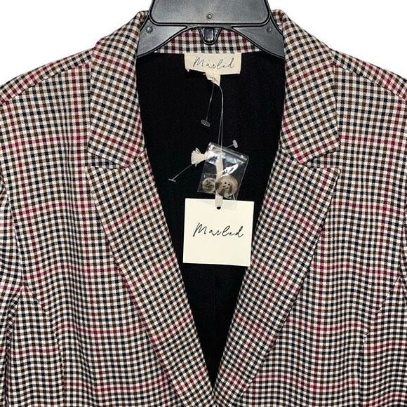 Marled Womens Notched Lapel One Button Lined‎ Blazer Jacket Multicolor XL NWT - Picture 2 of 7